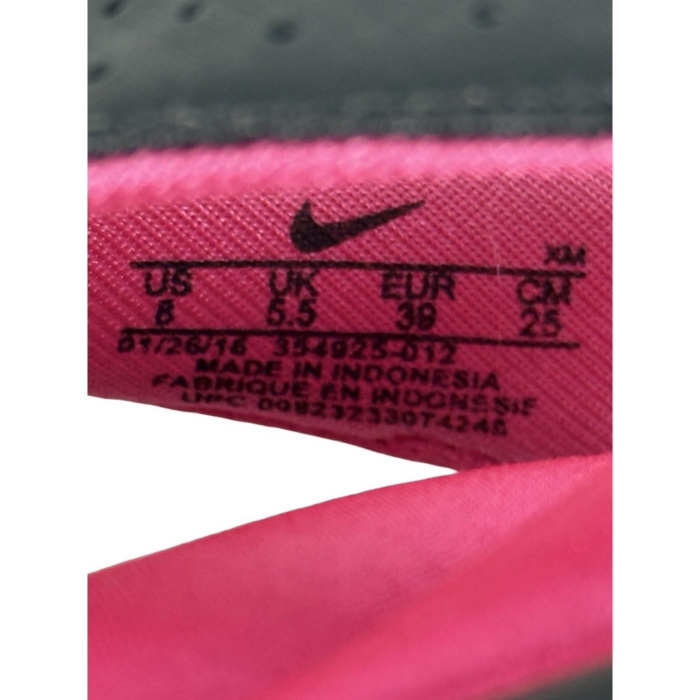 Nike Sandals Comfort Footbed Women Size 8 Pink Black Thong Flip Flop 354925 012 - Picture 9 of 9